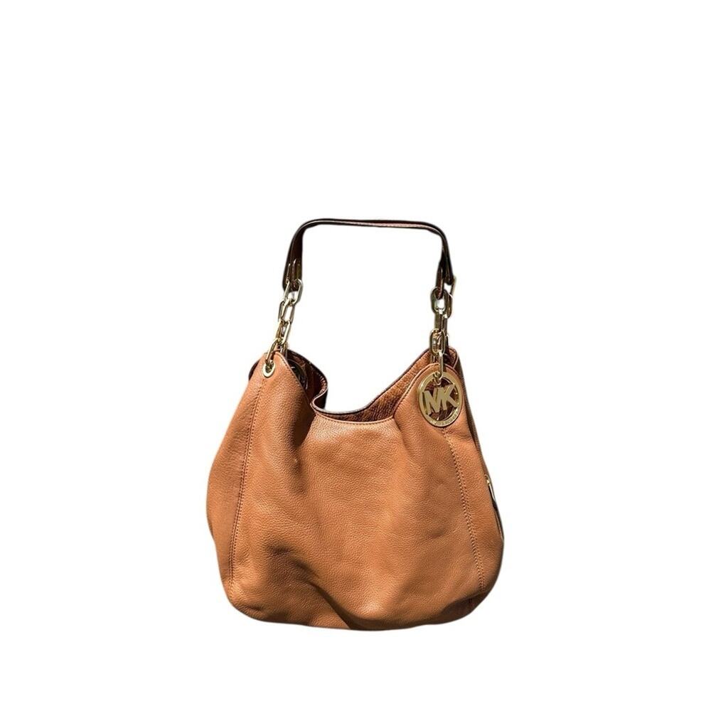 Michael Kors Large Fulton Brown Leather Shoulder Bag - Picture 2 of 13